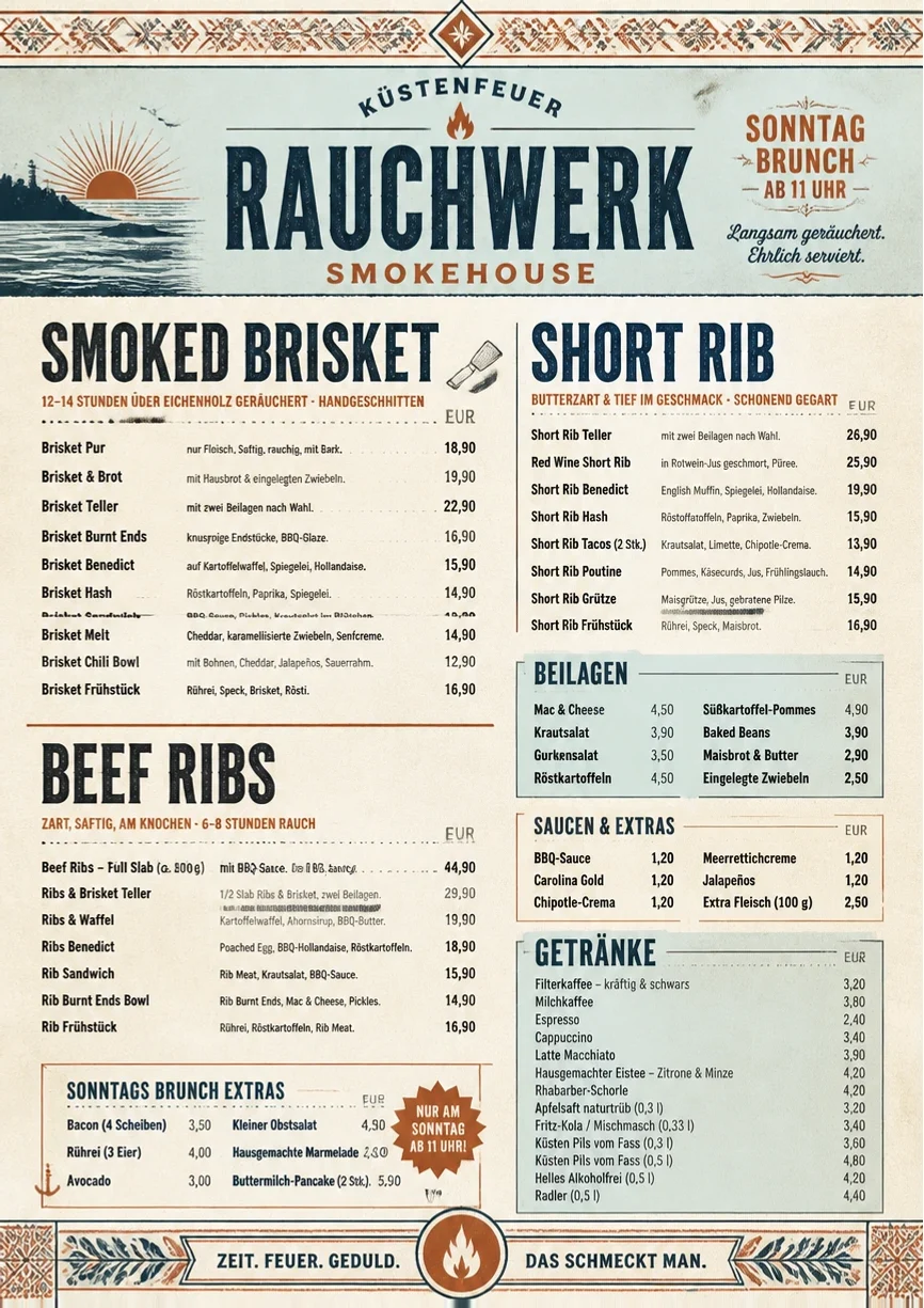 Heritage Tradition menu template preview