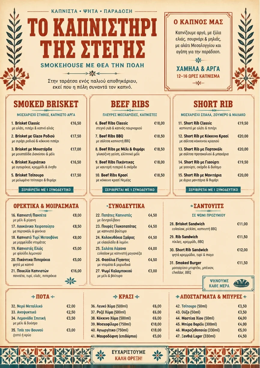 Heritage Tradition menu template preview
