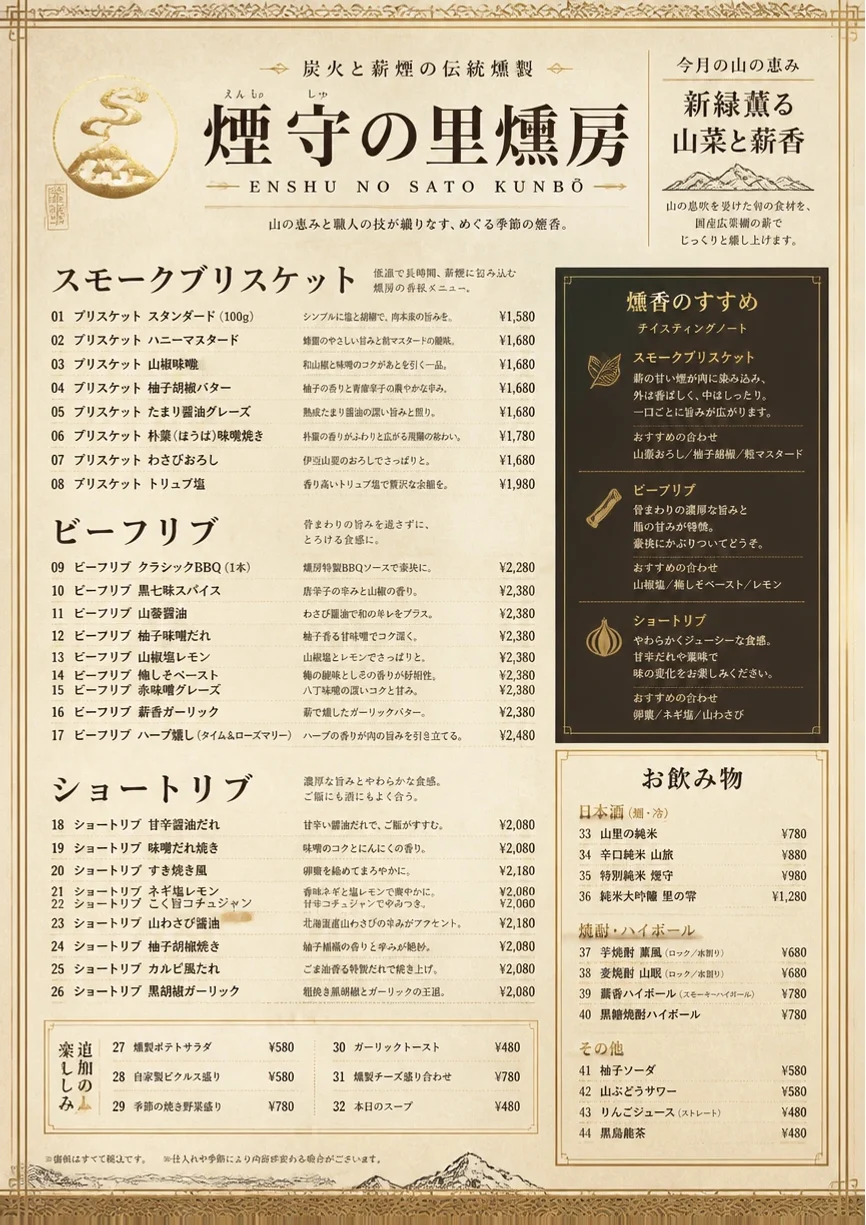 Heritage Tradition menu template preview
