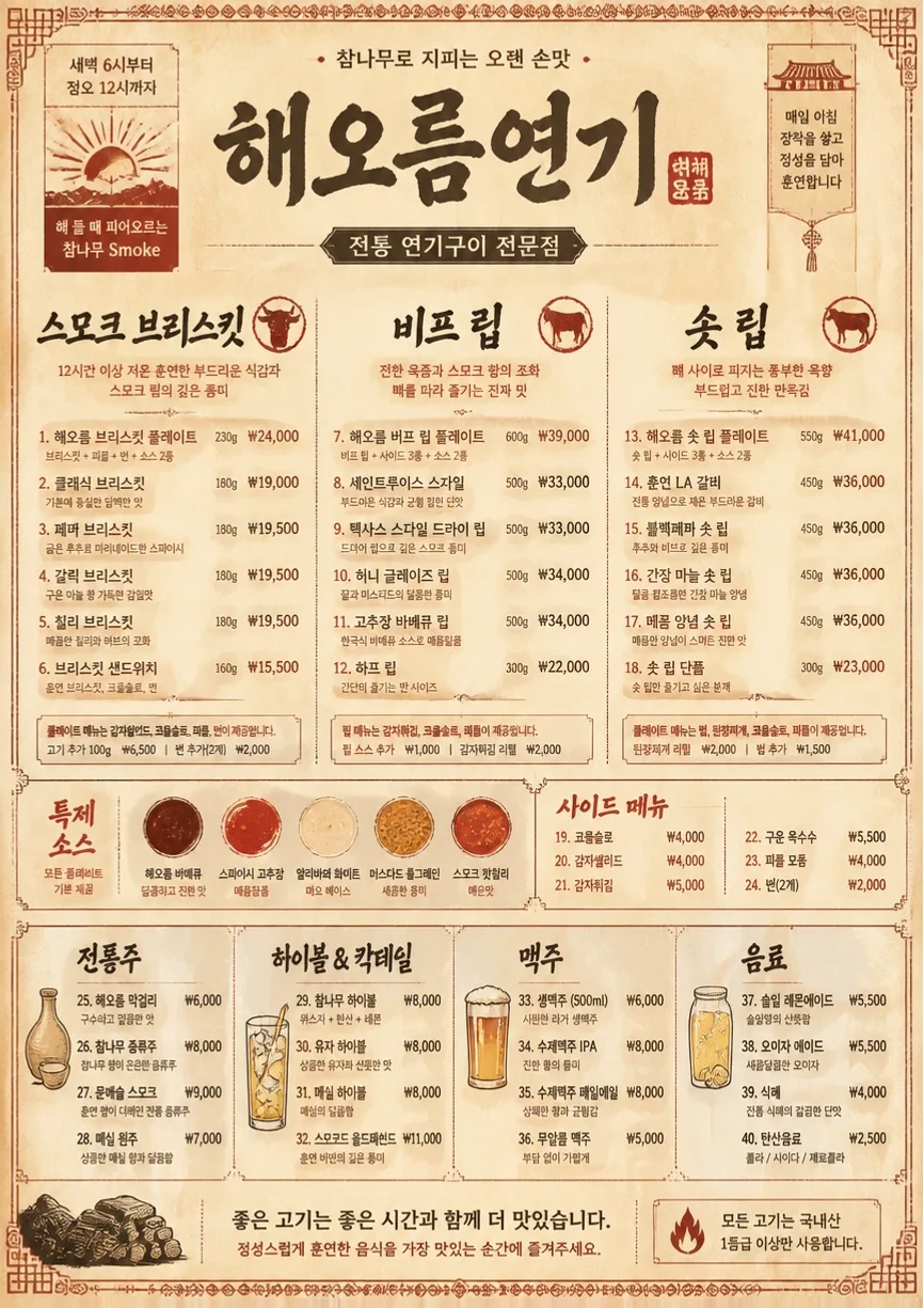 Heritage Tradition menu template preview