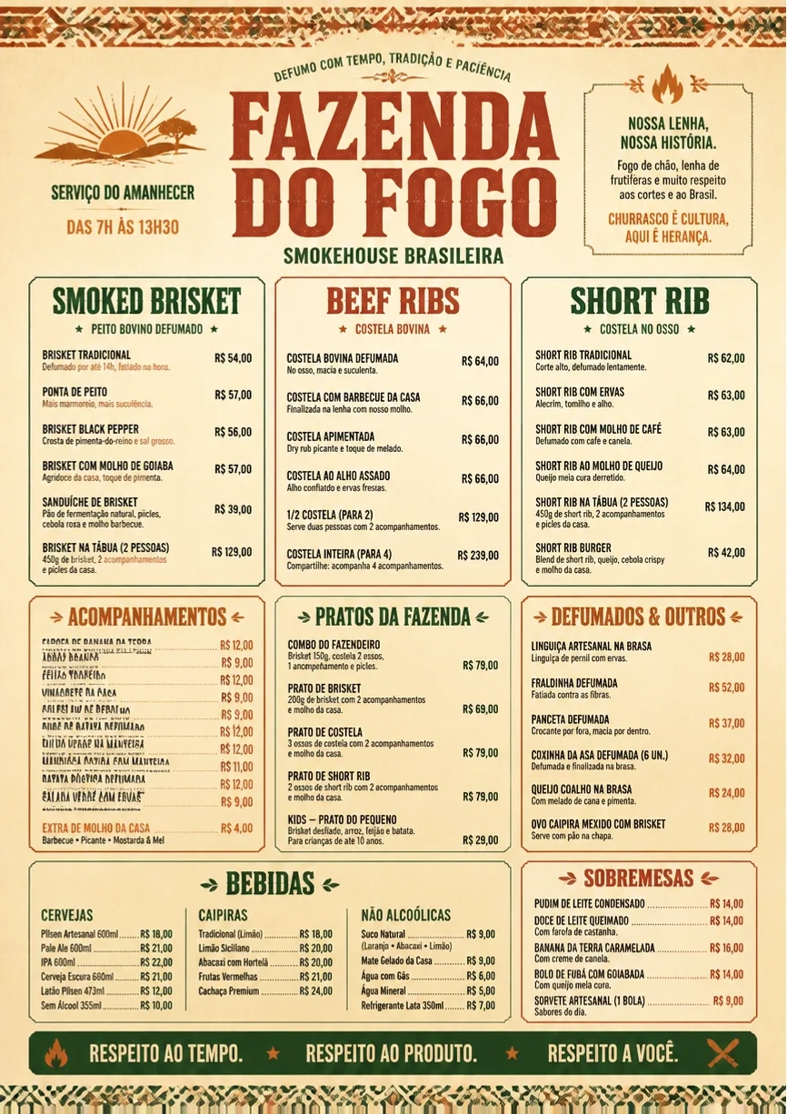 Heritage Tradition menu template preview