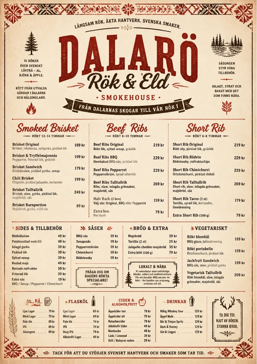 Heritage Tradition menu template preview