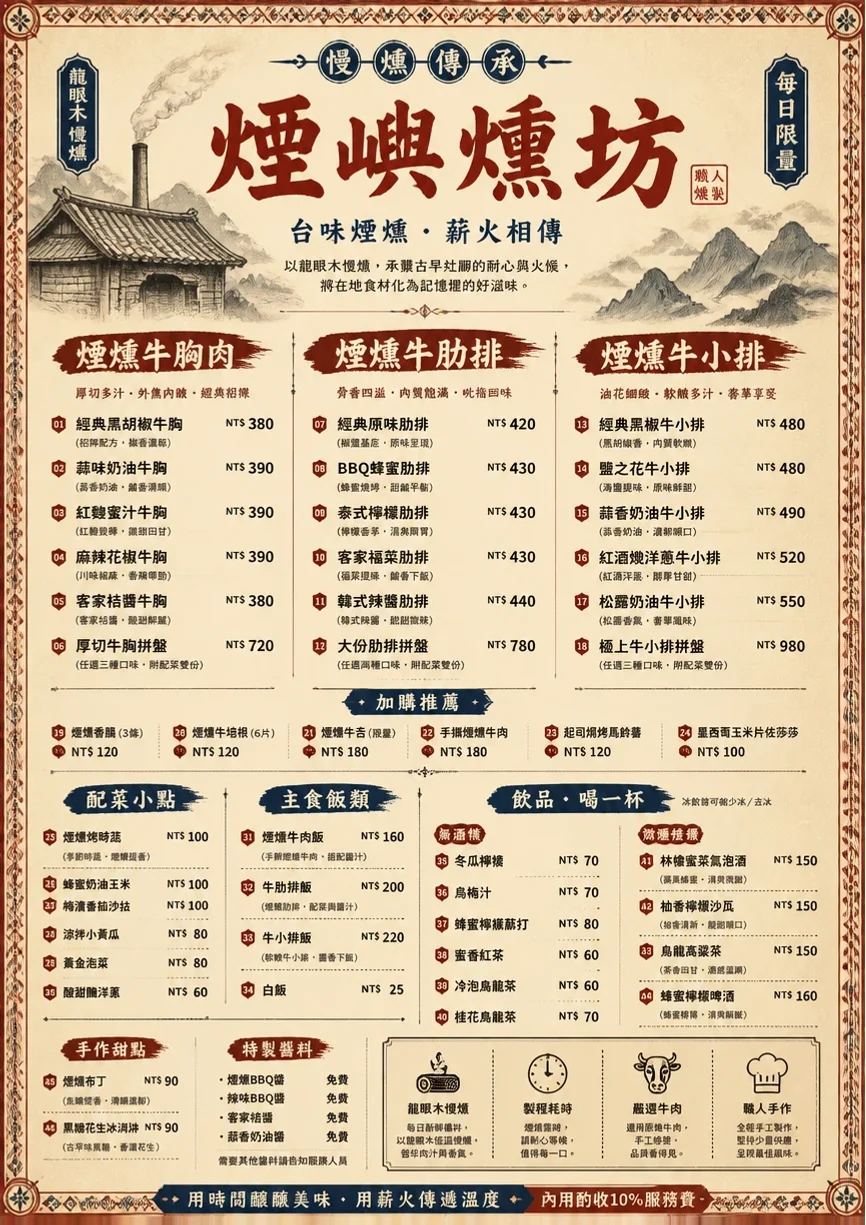 Heritage Tradition menu template preview