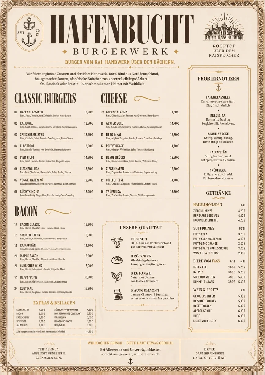 Heritage Tradition menu template preview