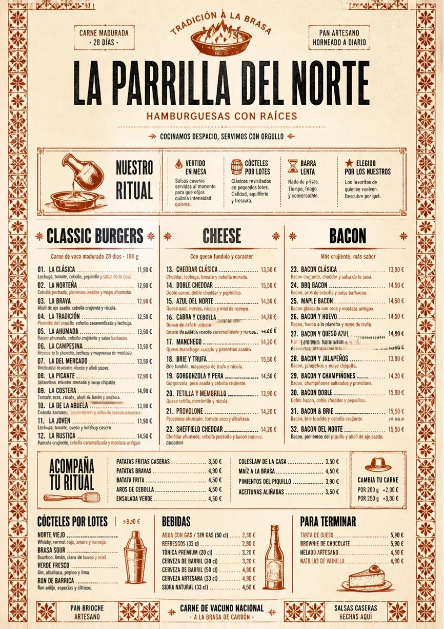 Heritage Tradition menu template preview