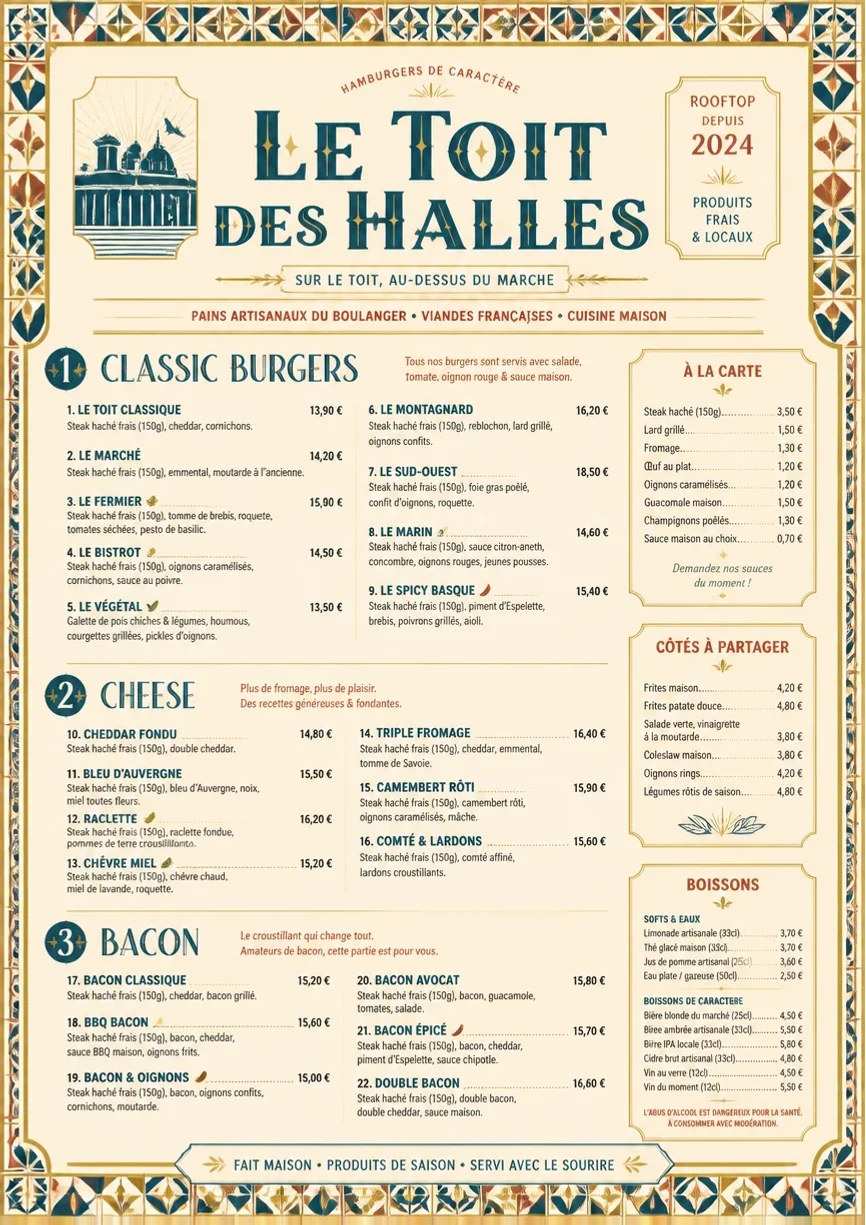 Heritage Tradition menu template preview