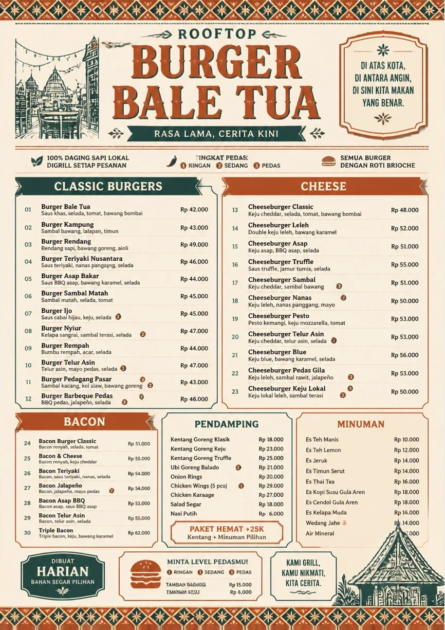Heritage Tradition menu template preview
