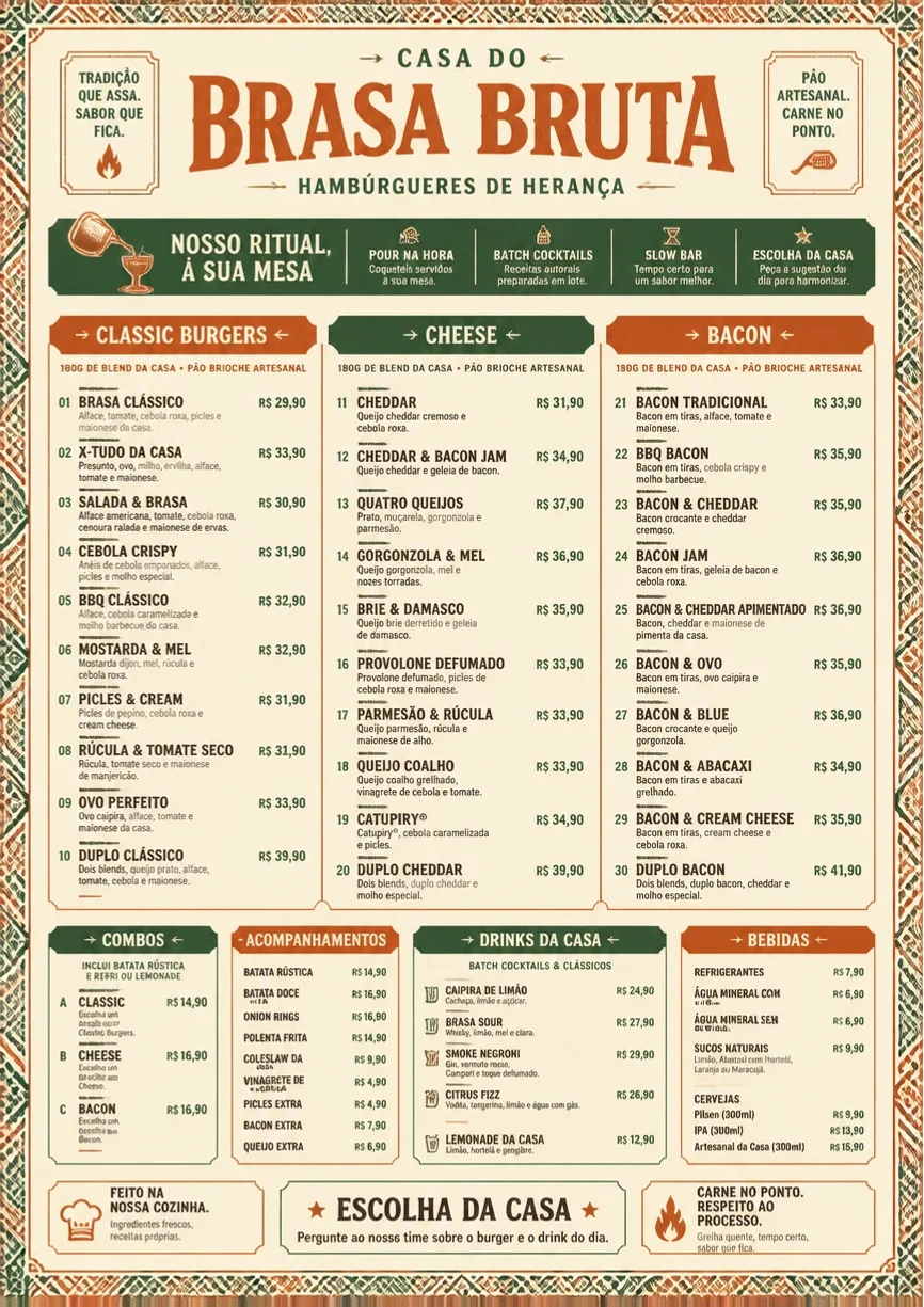 Heritage Tradition menu template preview