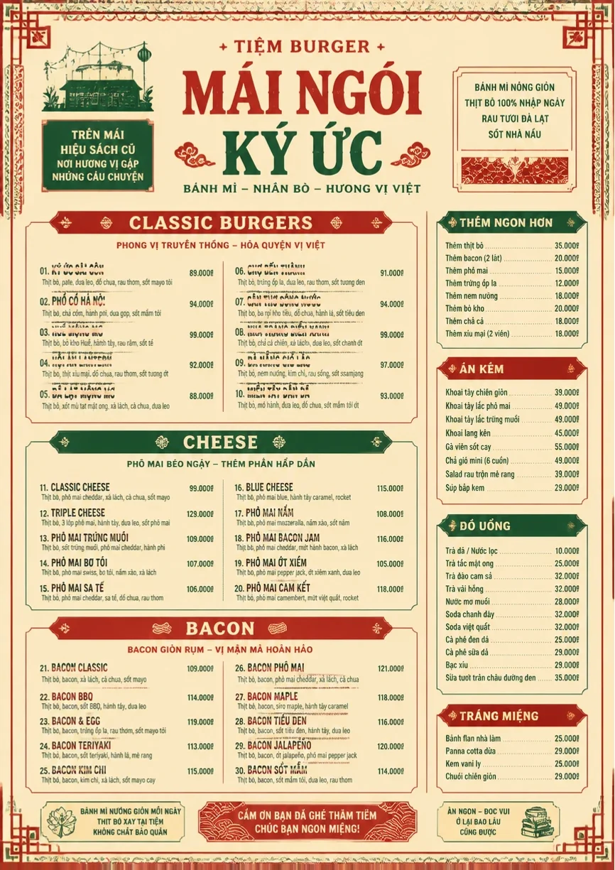Heritage Tradition menu template preview