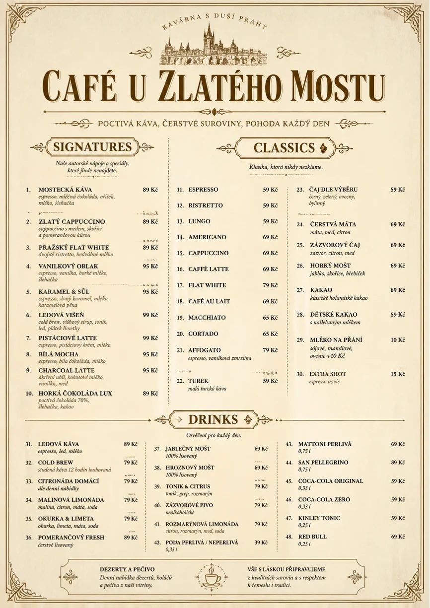 Vintage Classic menu template preview
