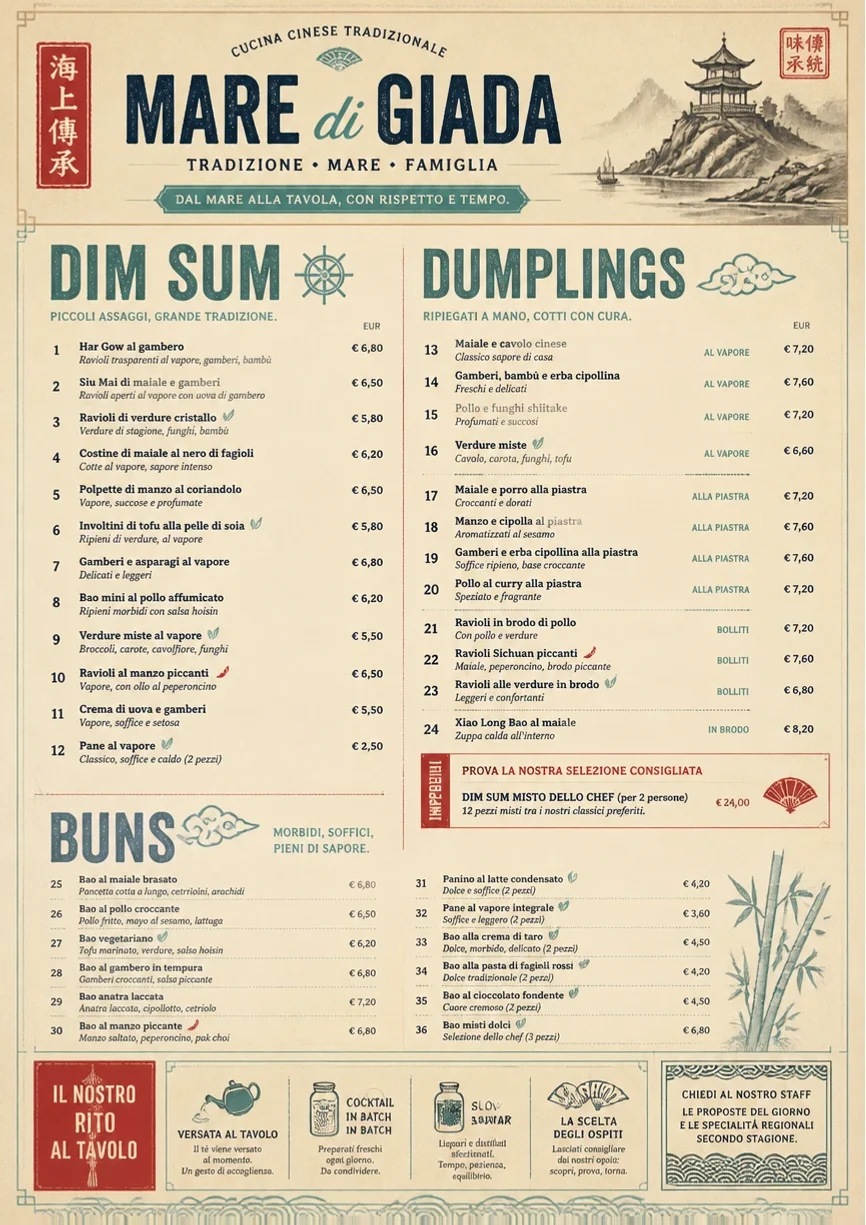 Heritage Tradition menu template preview