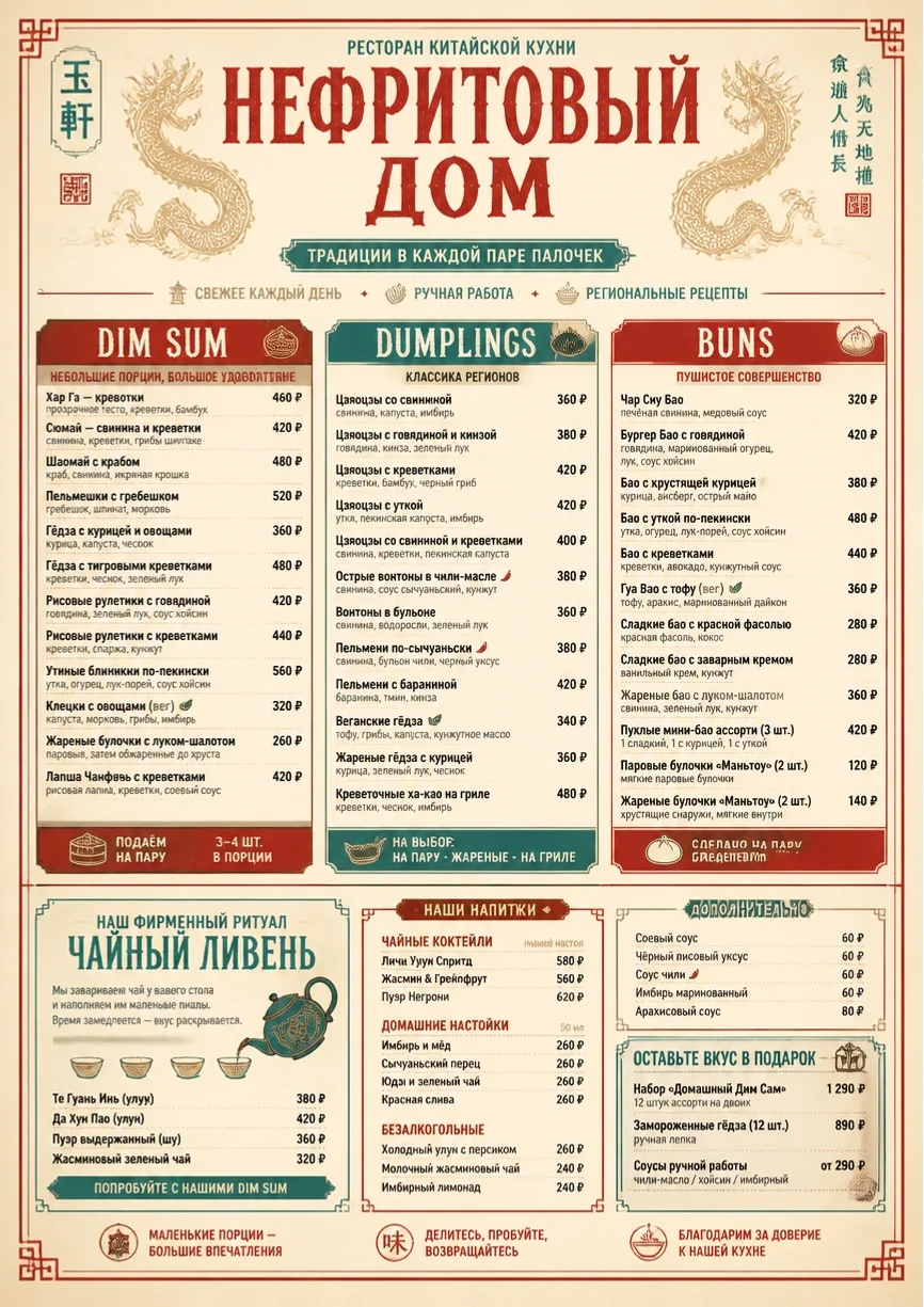Heritage Tradition menu template preview