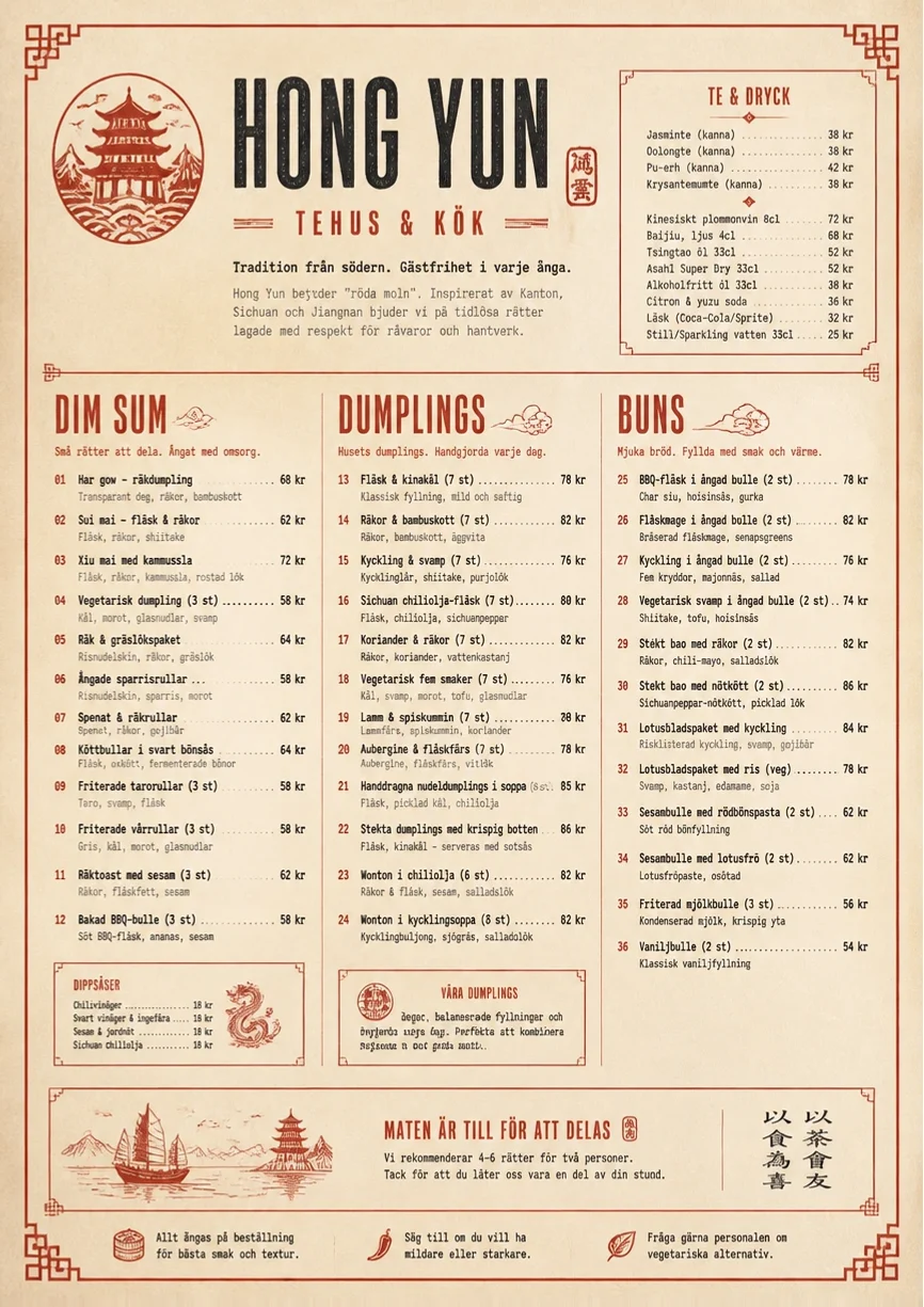 Heritage Tradition menu template preview