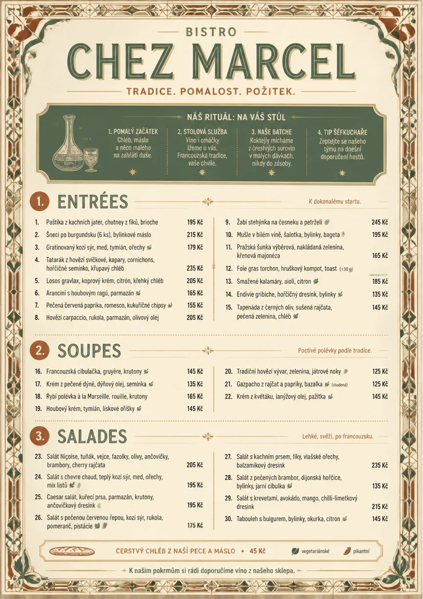 Heritage Tradition menu template preview