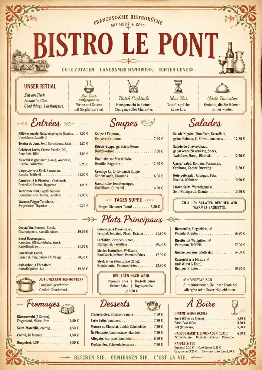 Heritage Tradition menu template preview
