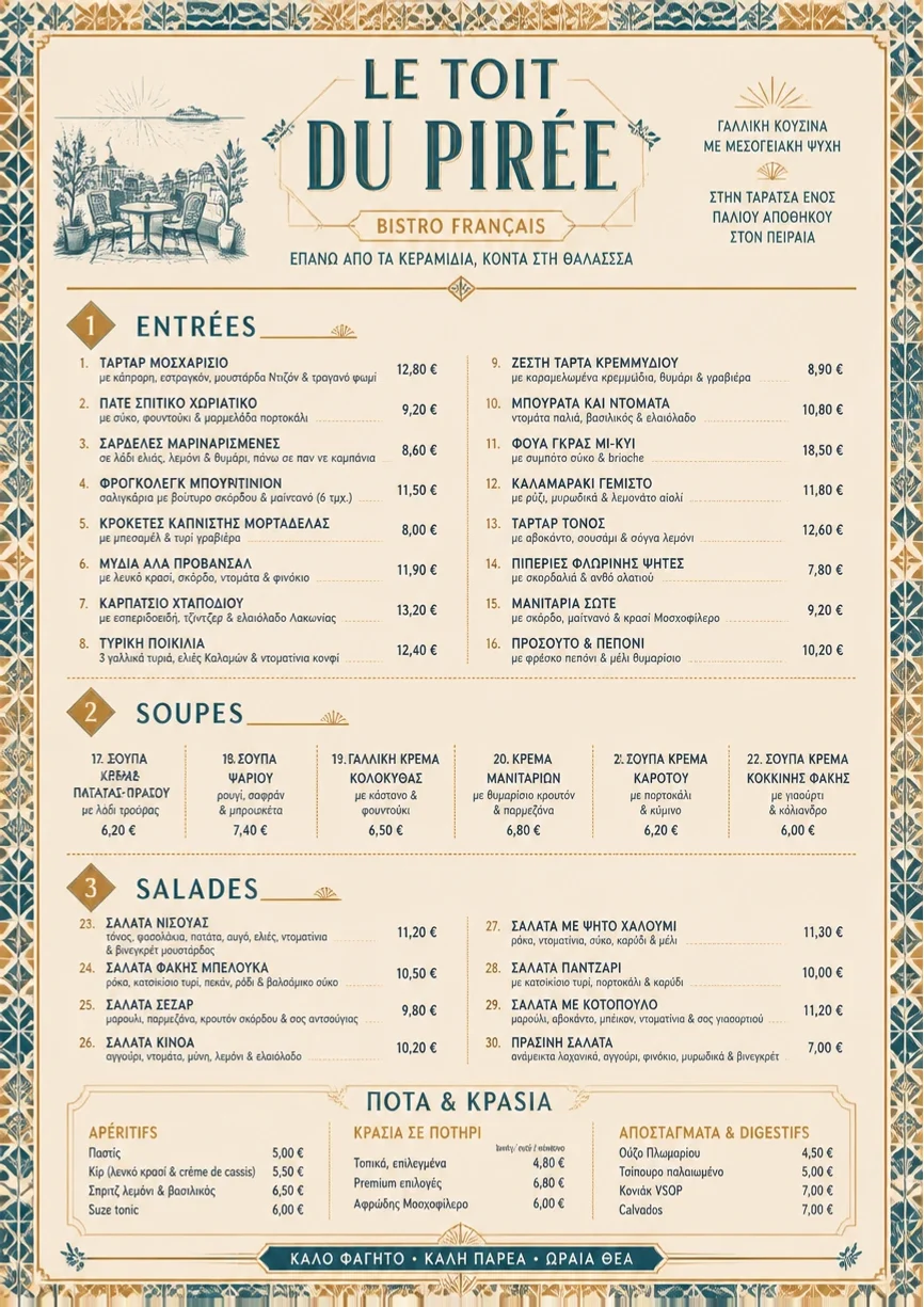Heritage Tradition menu template preview