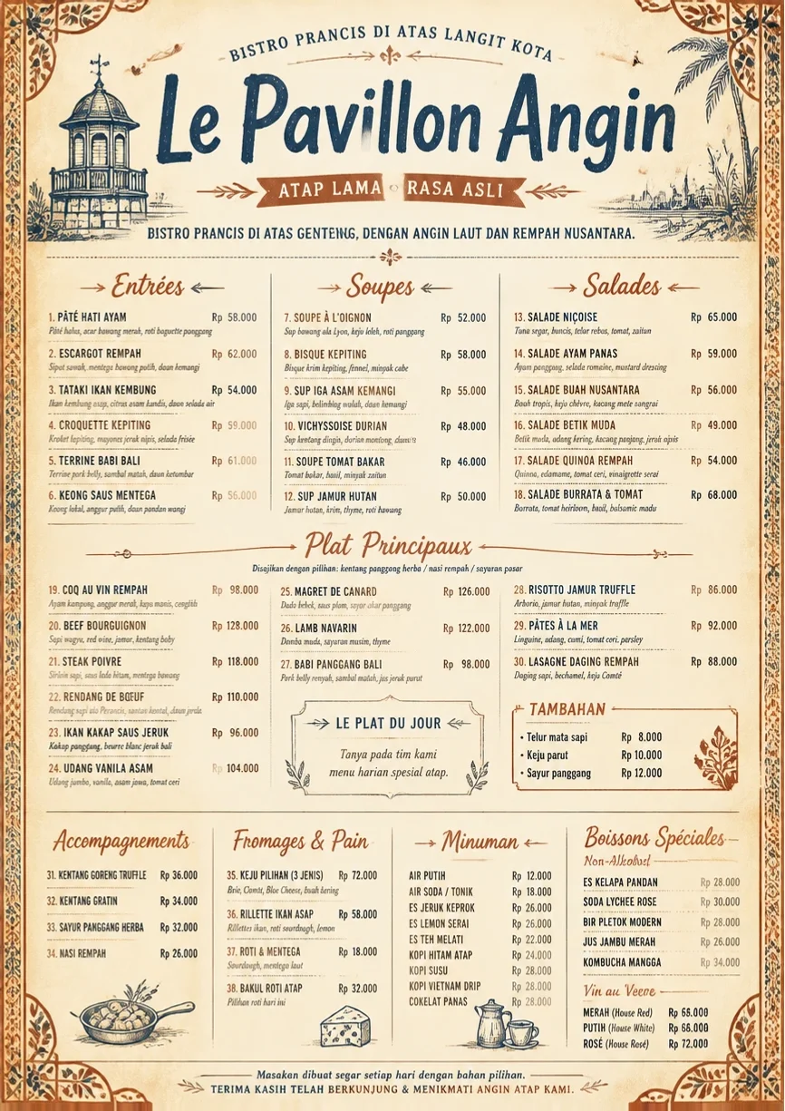 Heritage Tradition menu template preview