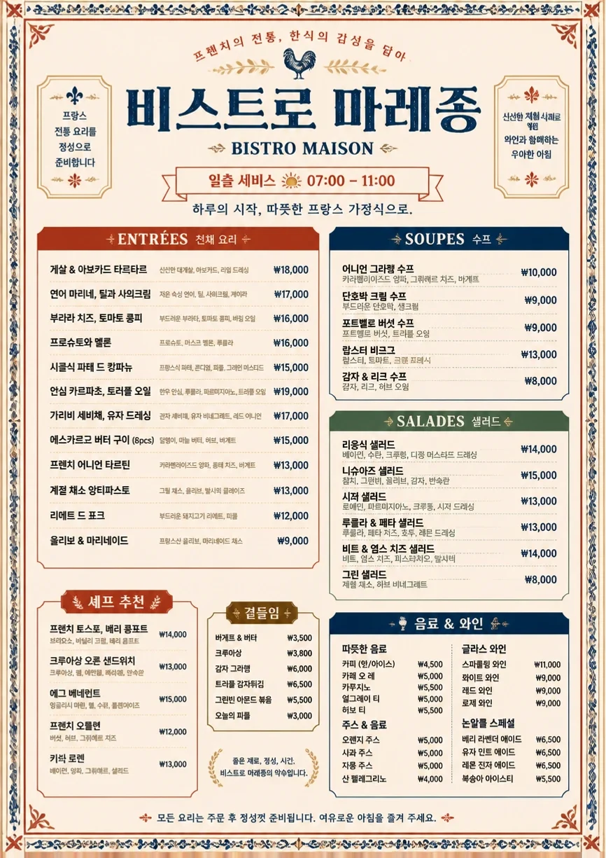 Heritage Tradition menu template preview
