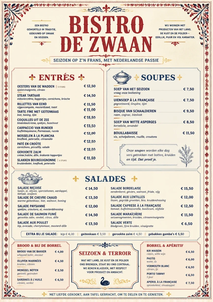 Heritage Tradition menu template preview