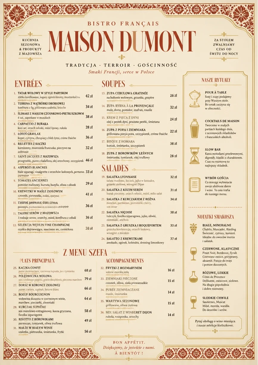 Heritage Tradition menu template preview