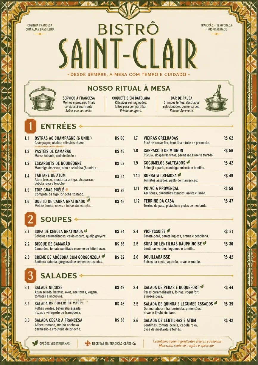 Heritage Tradition menu template preview