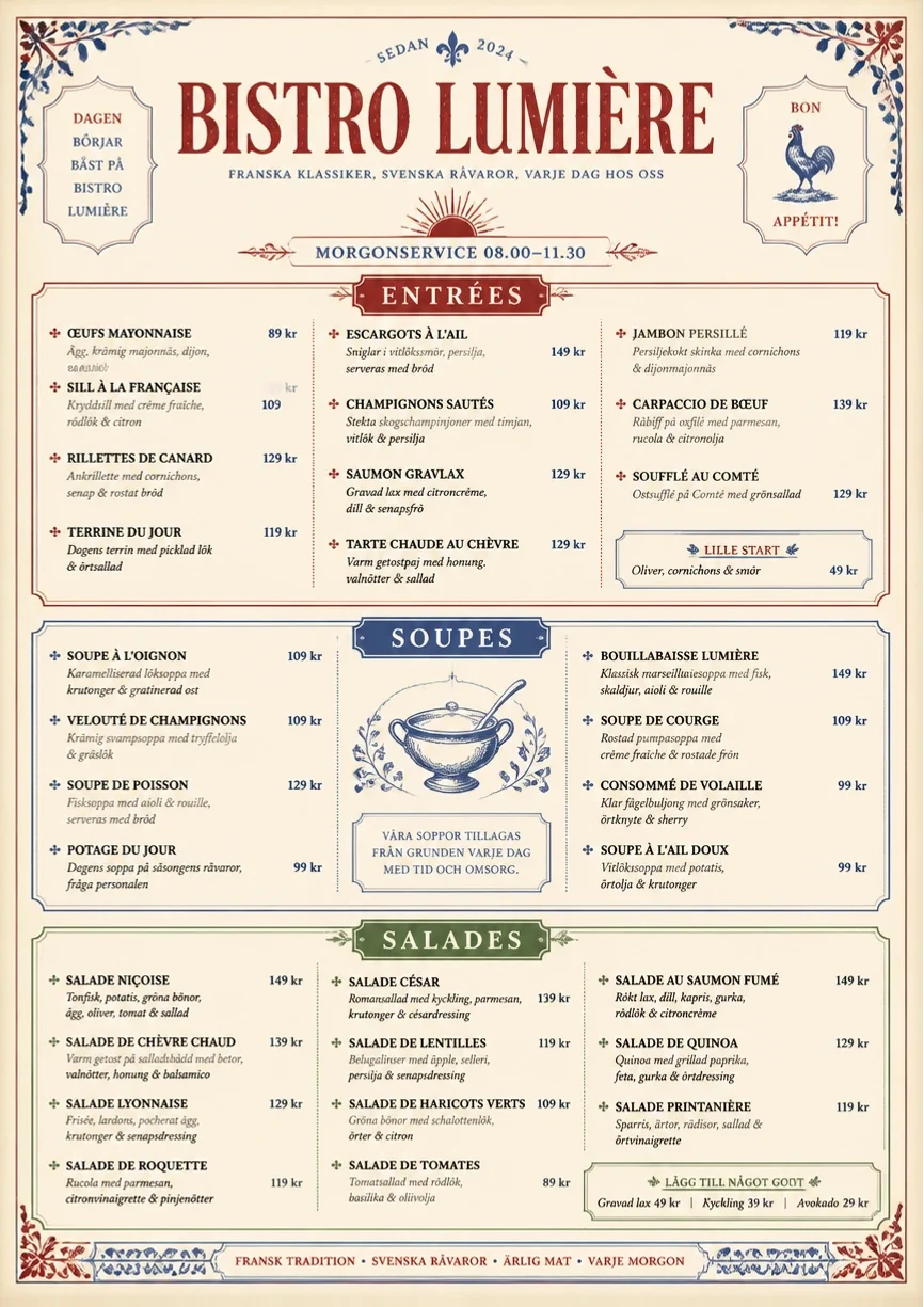 Heritage Tradition menu template preview