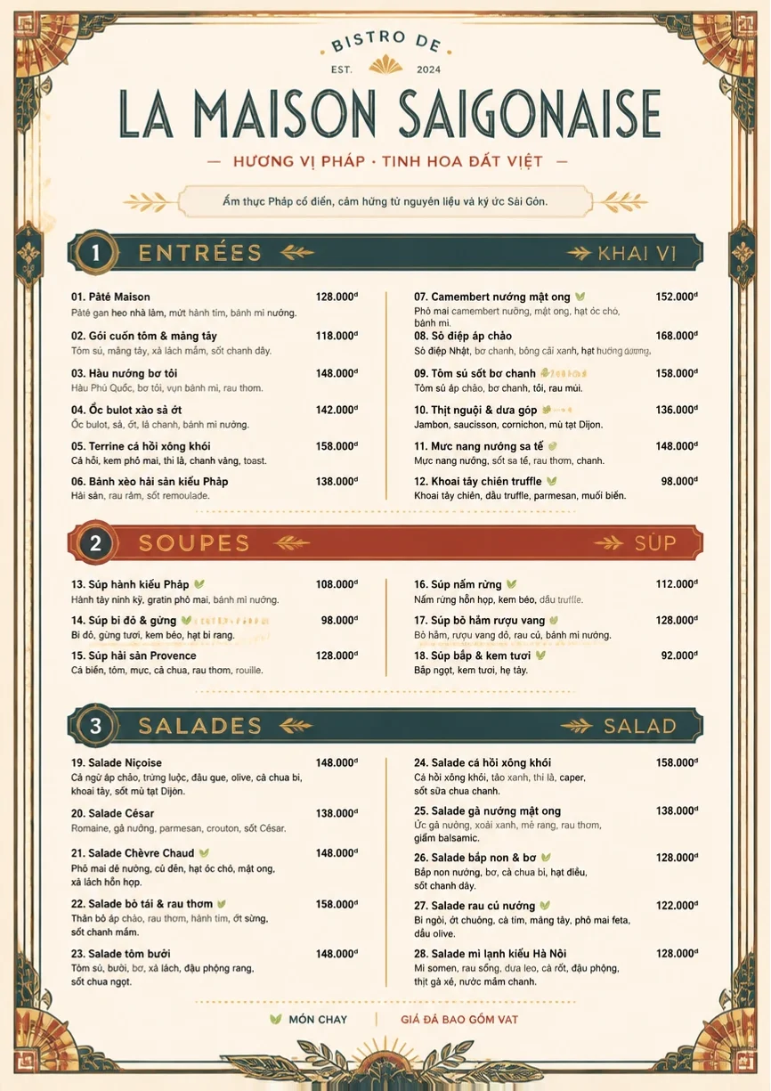 Heritage Tradition menu template preview