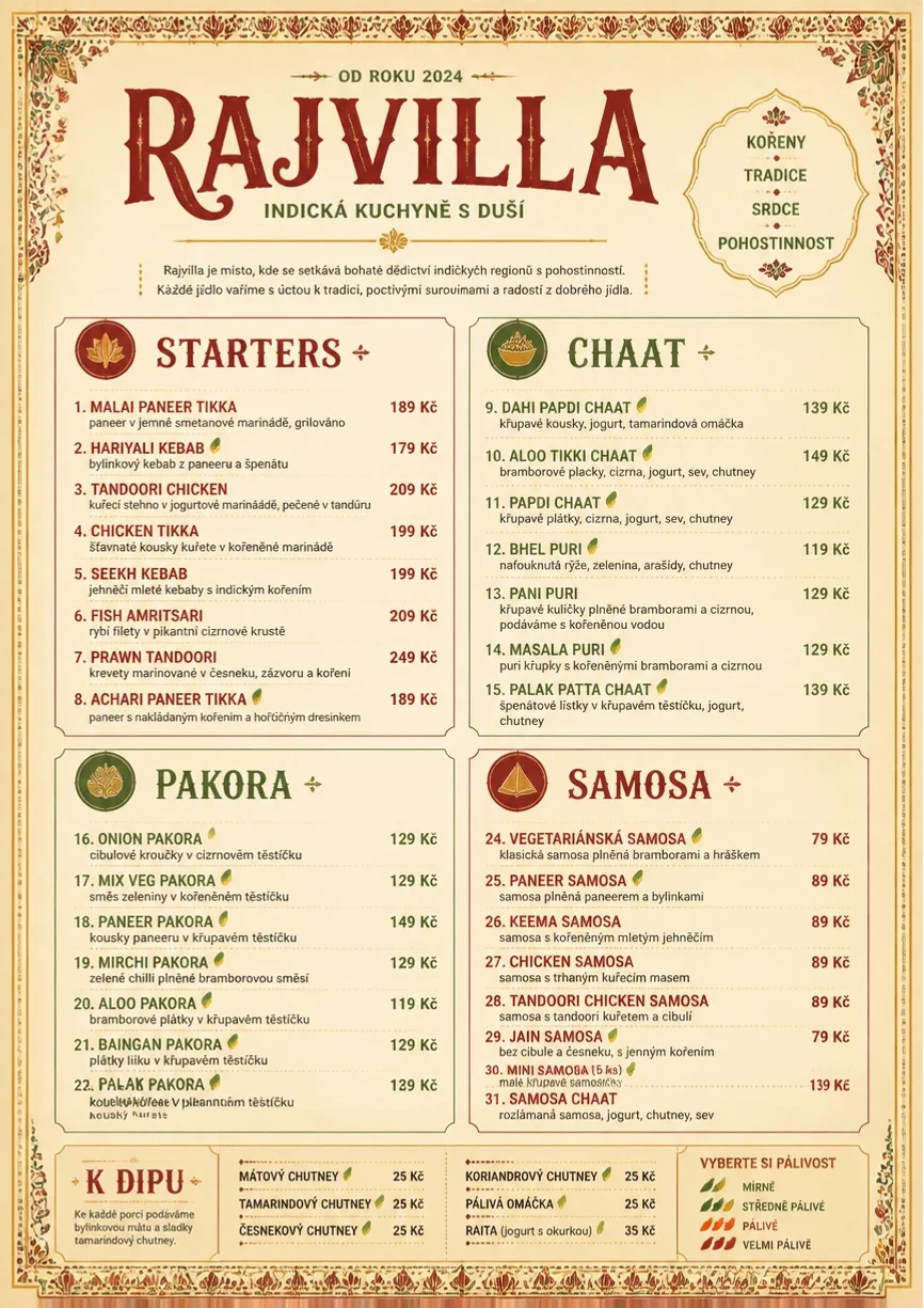Heritage Tradition menu template preview
