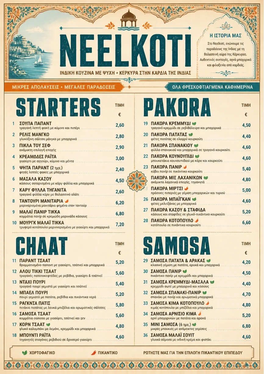 Heritage Tradition menu template preview