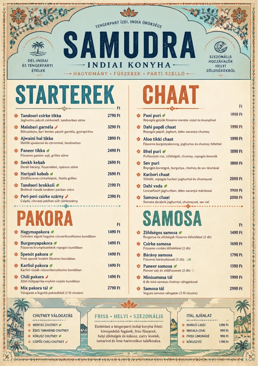 Heritage Tradition menu template preview