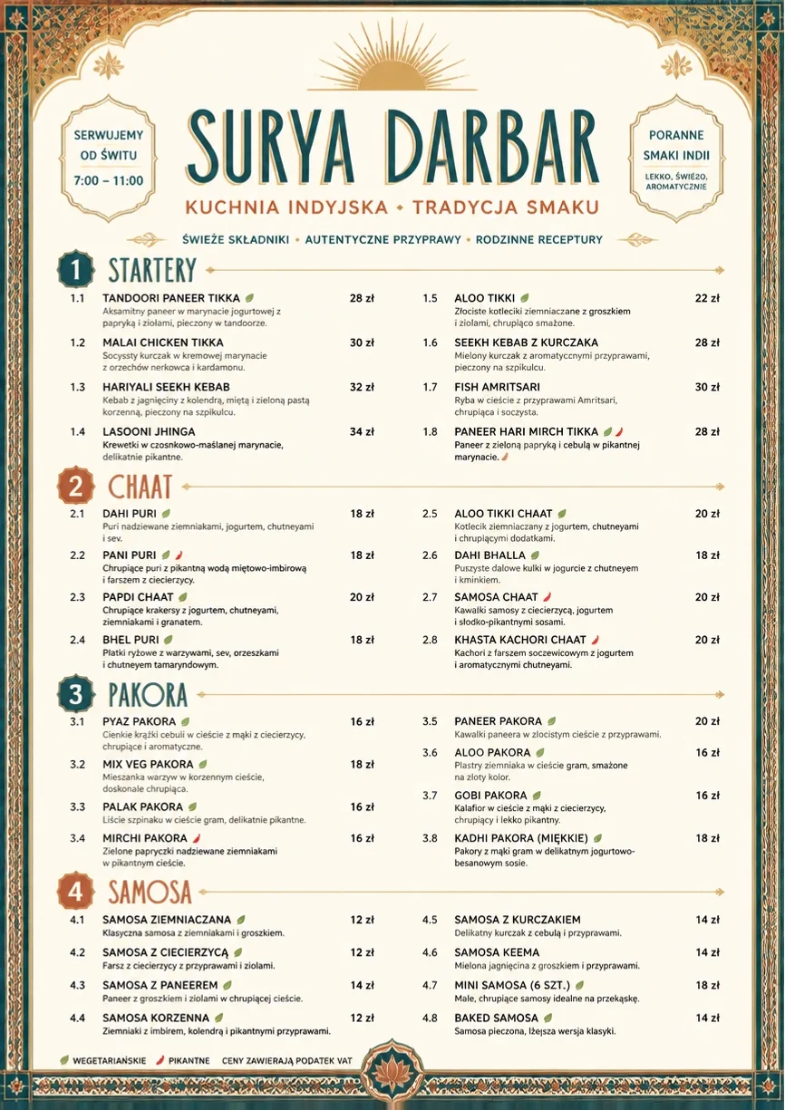 Heritage Tradition menu template preview