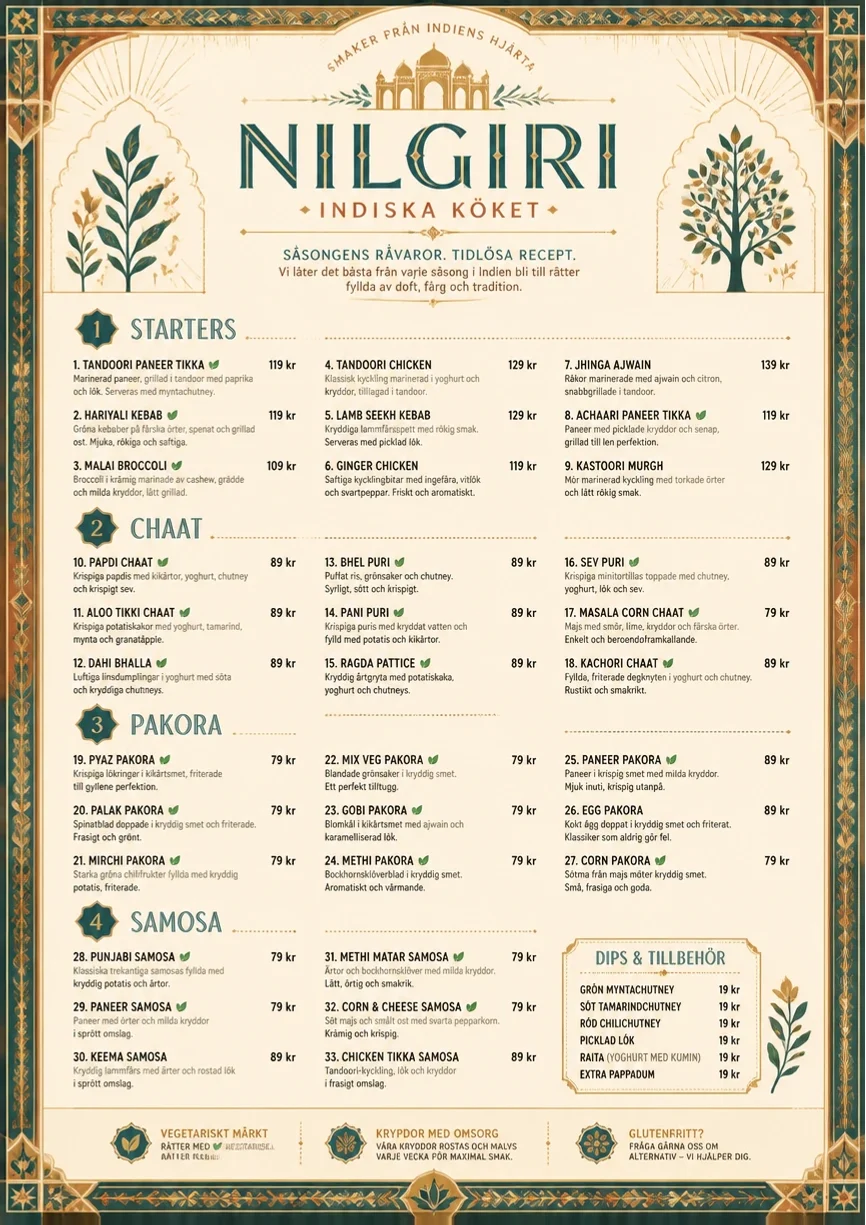Heritage Tradition menu template preview
