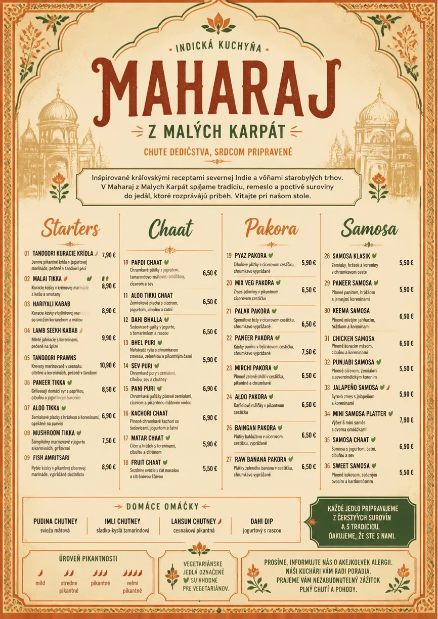 Heritage Tradition menu template preview