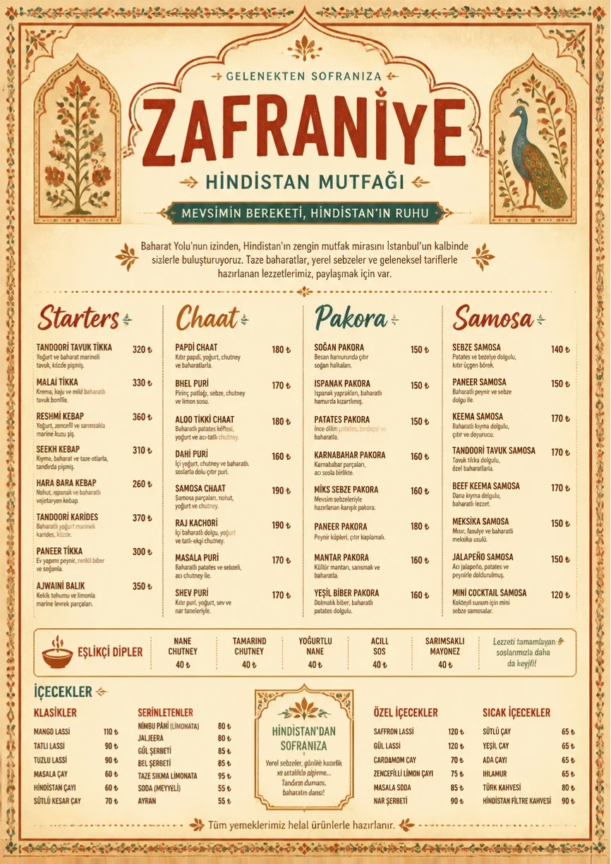Heritage Tradition menu template preview