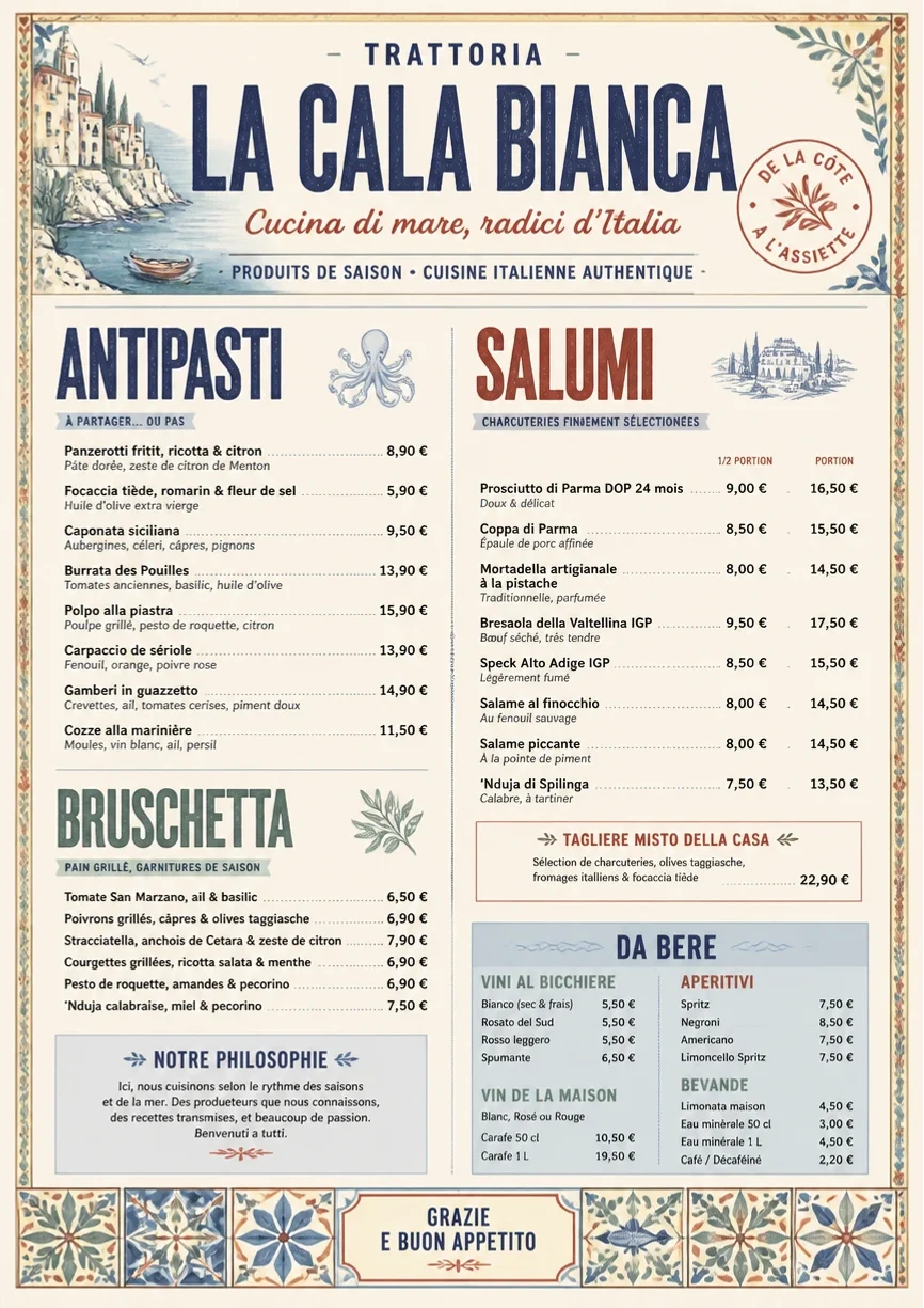 Heritage Tradition menu template preview