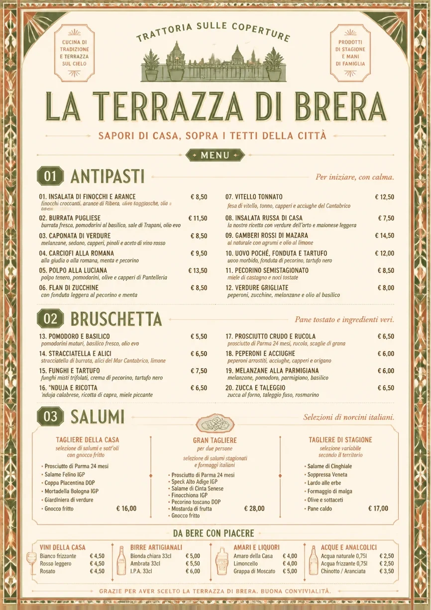 Heritage Tradition menu template preview