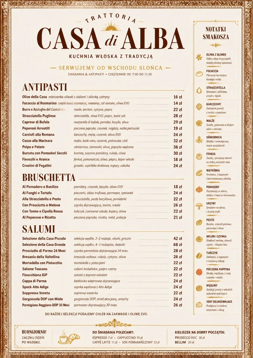 Heritage Tradition menu template preview