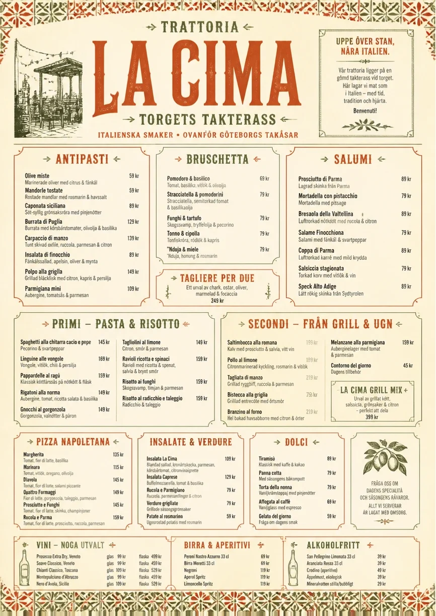Heritage Tradition menu template preview