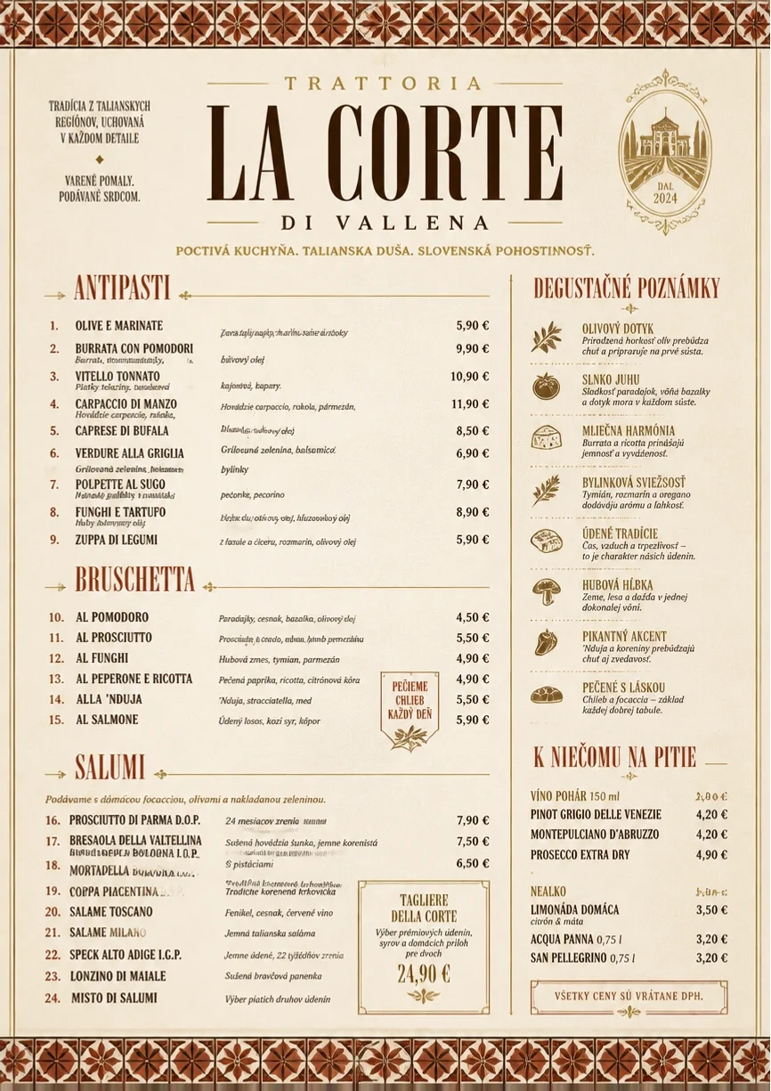 Heritage Tradition menu template preview