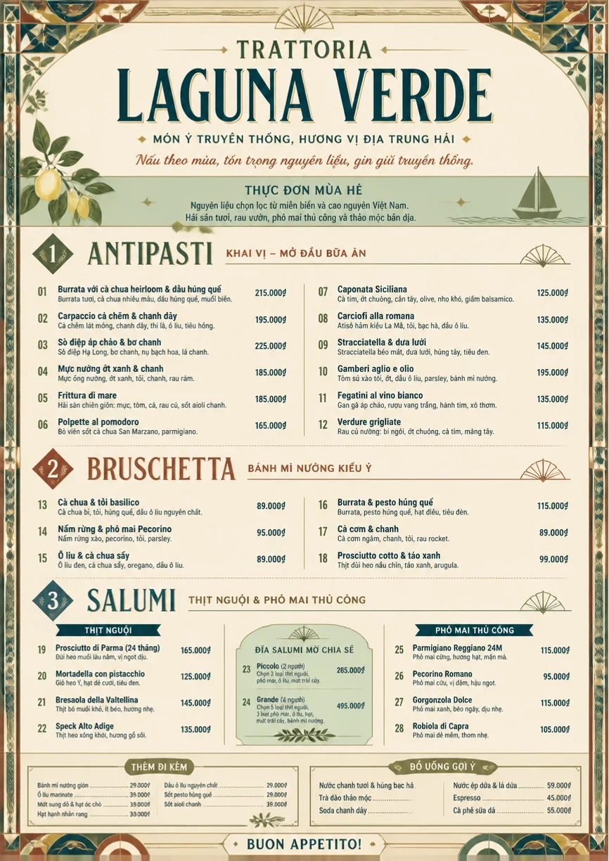 Heritage Tradition menu template preview