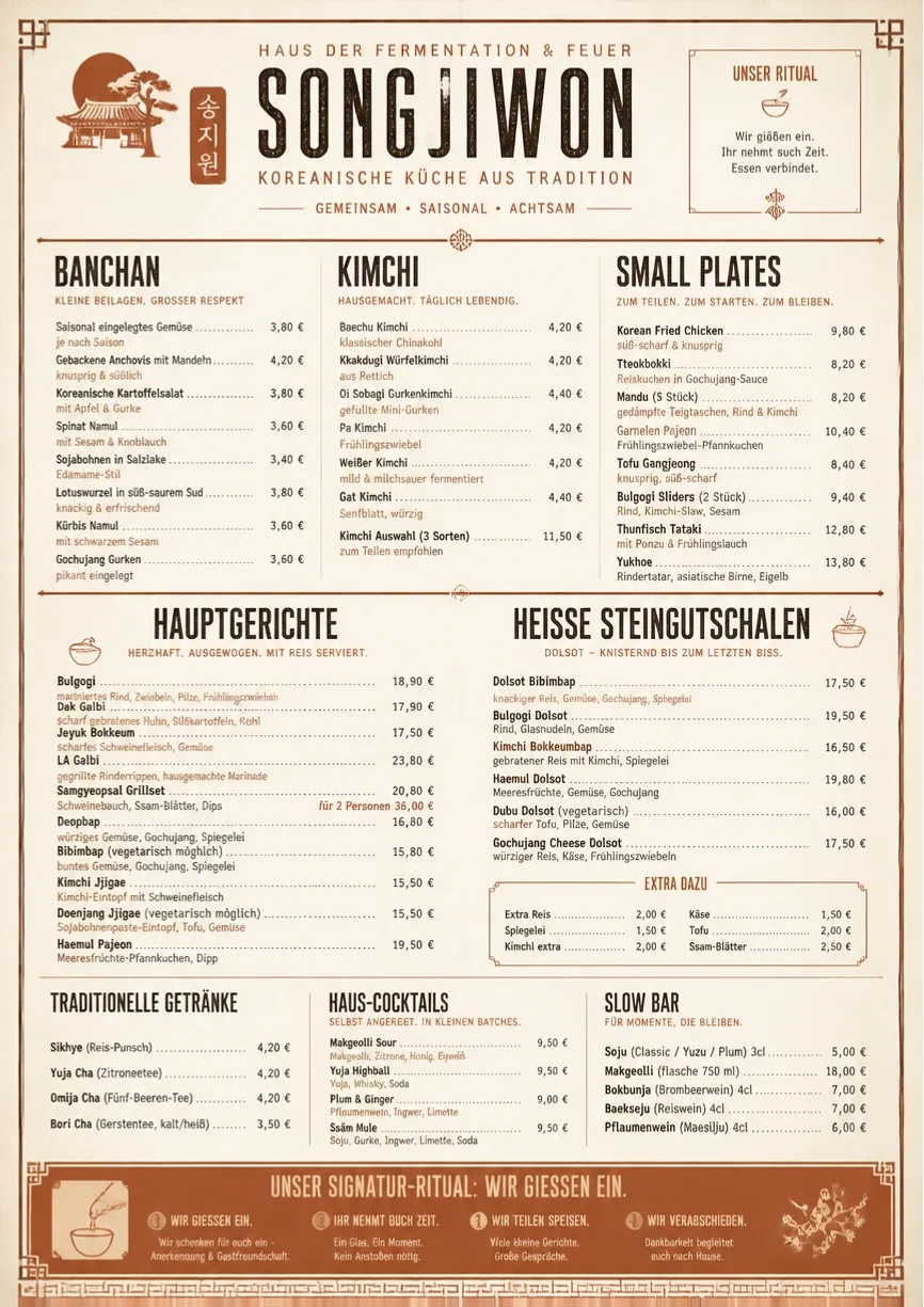 Heritage Tradition menu template preview