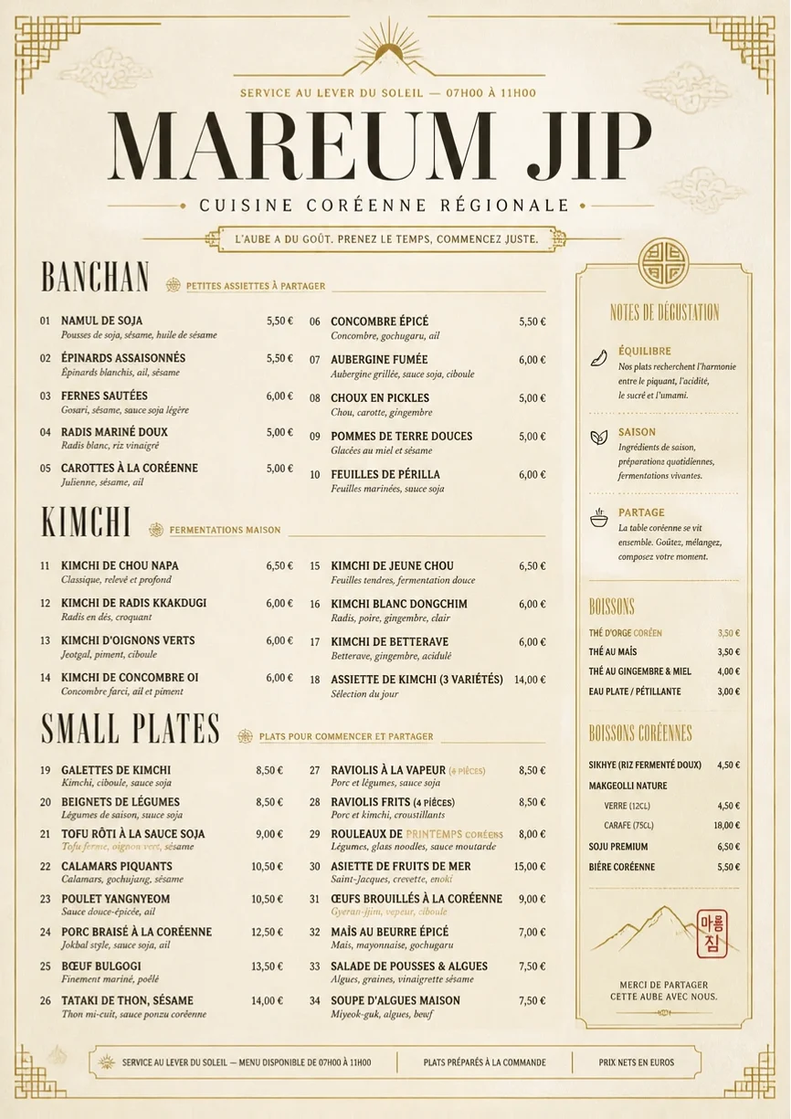 Heritage Tradition menu template preview