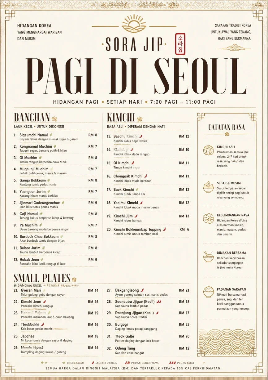 Heritage Tradition menu template preview