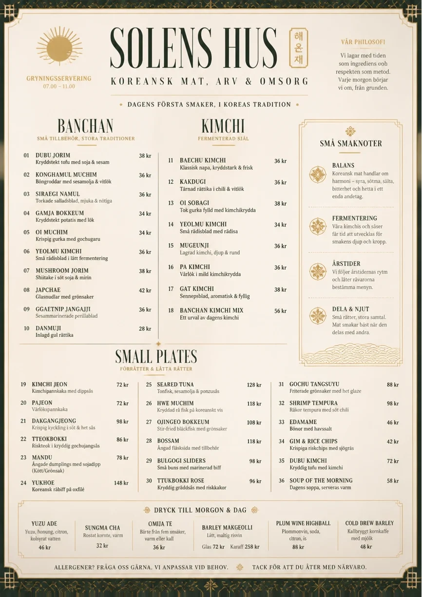 Heritage Tradition menu template preview