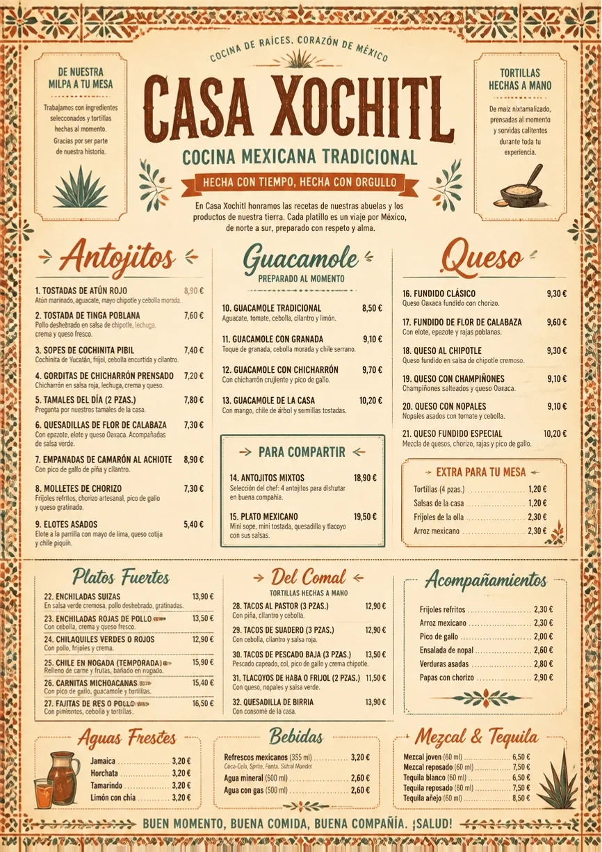 Heritage Tradition menu template preview