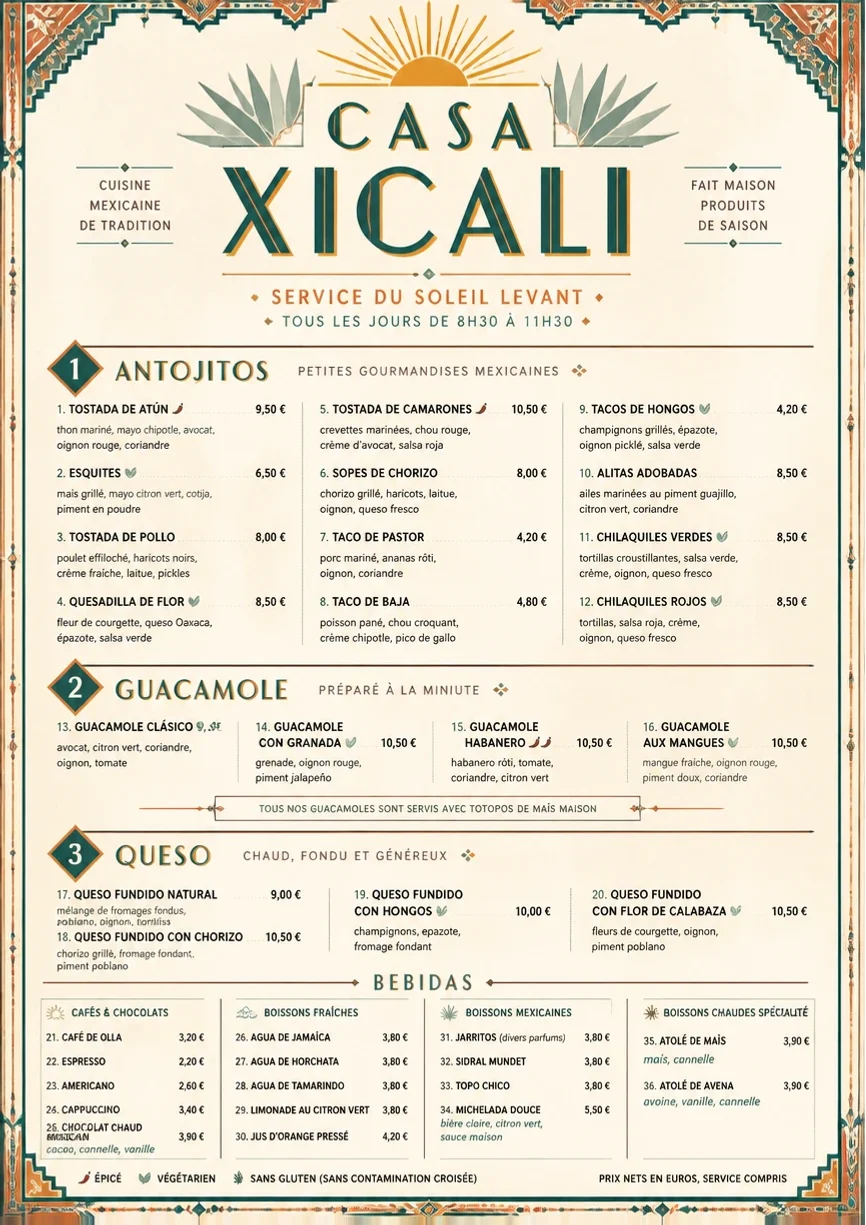 Heritage Tradition menu template preview