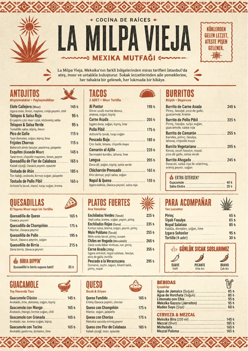 Heritage Tradition menu template preview