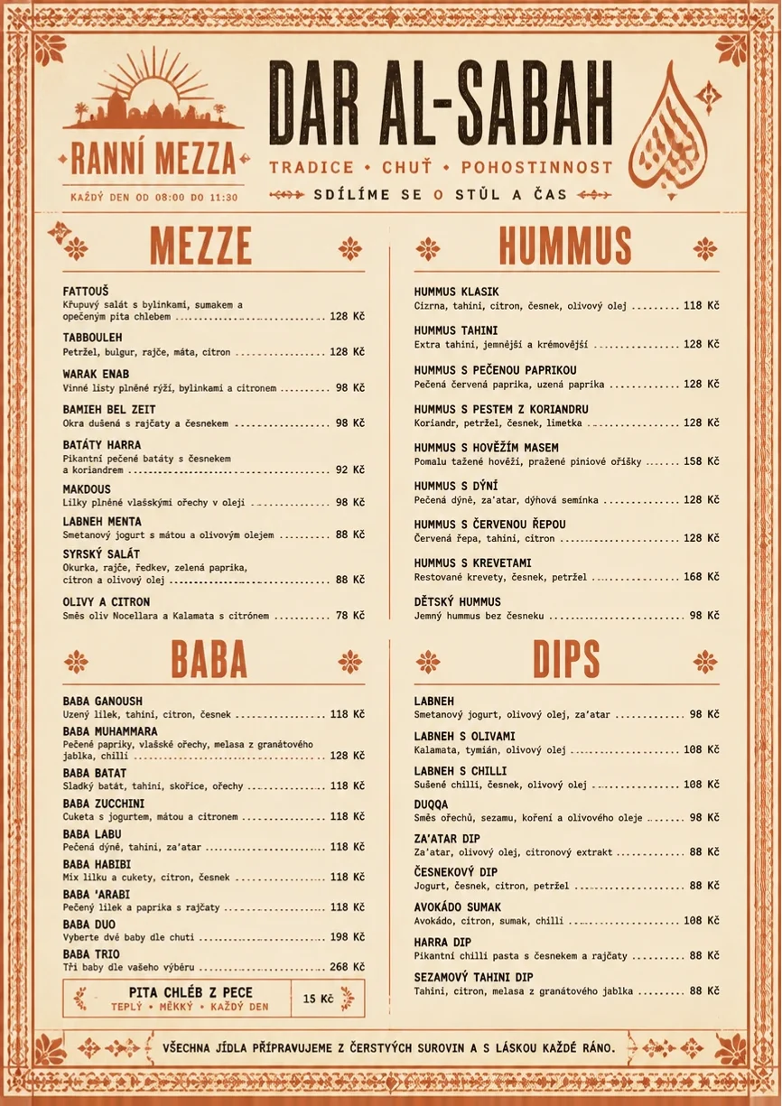 Heritage Tradition menu template preview