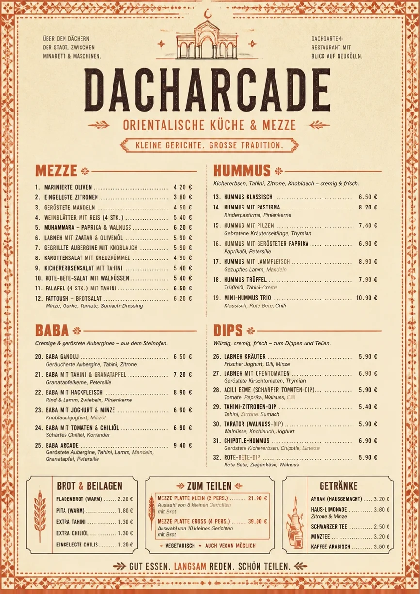 Heritage Tradition menu template preview