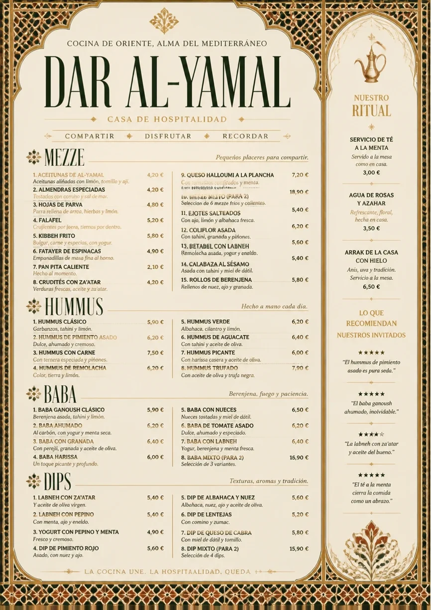 Heritage Tradition menu template preview